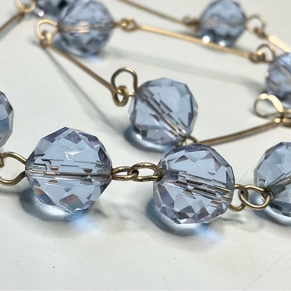 Art Deco Alexandrite Glass Bead Necklace Gold Filled Antique - Picture 5 of 7